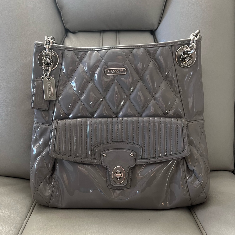 Coach Y2K Poppy Liquid Gloss Slim Tote